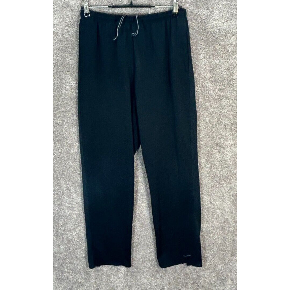 Nike Sweatpants Mens Large Black Sphere Dry Actual 28X30 Ankle Zip Elastic Waist